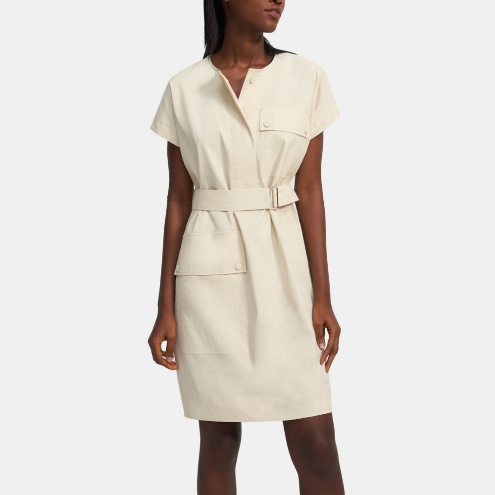 Theory Utility Dress in stretch linen